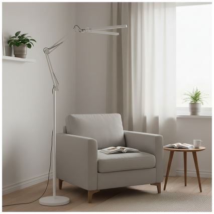 Brilagi - LED Dæmpbar fleksibel gulvlampe VARIO LED/14W/230V 3000-6000K 157 cm hvid