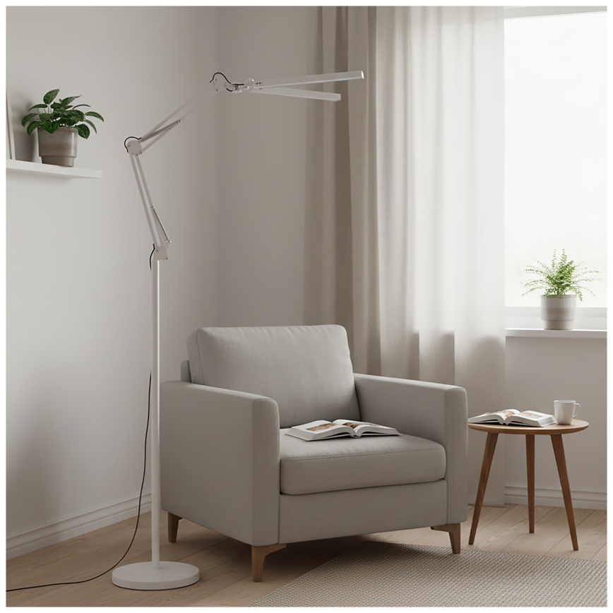 Brilagi - LED Dæmpbar fleksibel gulvlampe VARIO LED/14W/230V 3000-6000K 157 cm hvid