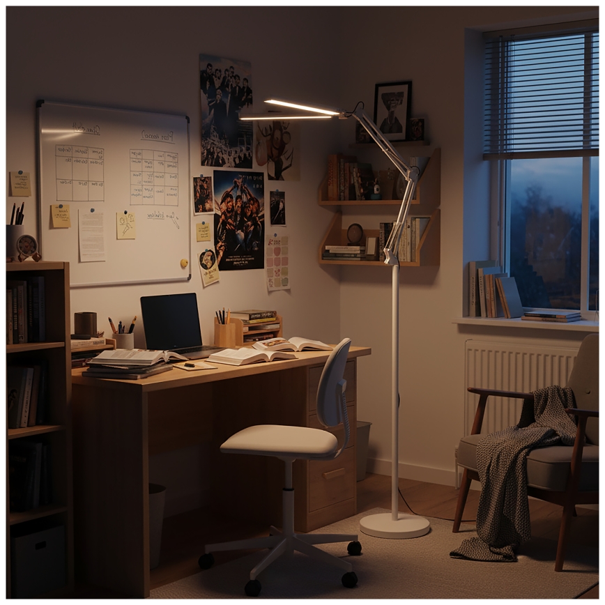 Brilagi - LED Dæmpbar fleksibel gulvlampe VARIO LED/14W/230V 3000-6000K 157 cm hvid