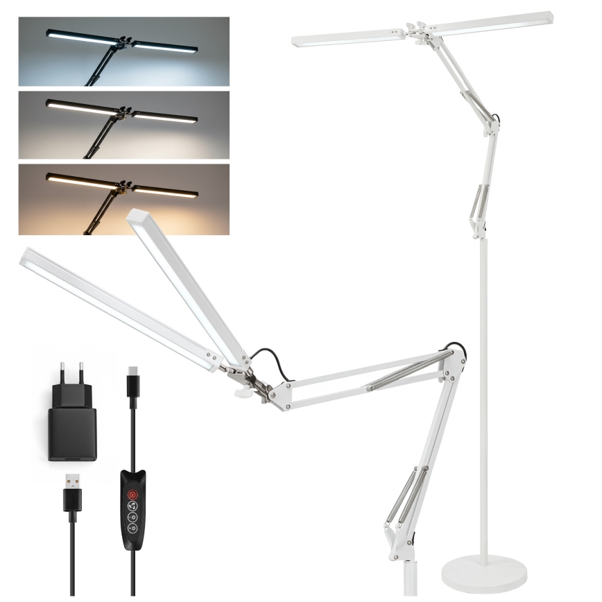 Brilagi - LED Dæmpbar fleksibel gulvlampe VARIO LED/14W/230V 3000-6000K 157 cm hvid