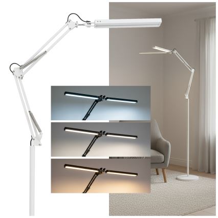 Brilagi - LED Dæmpbar fleksibel gulvlampe VARIO LED/14W/230V 3000-6000K 157 cm hvid