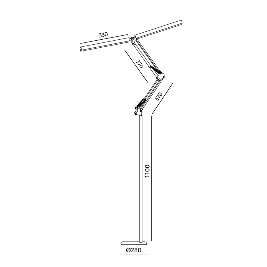 Brilagi - LED Dæmpbar fleksibel gulvlampe VARIO LED/14W/230V 3000-6000K 157 cm hvid
