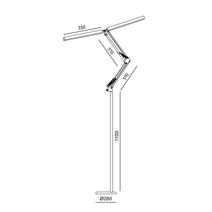 Brilagi - LED Dæmpbar fleksibel gulvlampe VARIO LED/14W/230V 3000-6000K 157 cm hvid