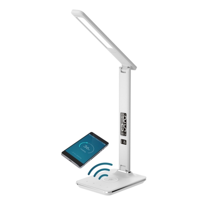 Brilagi - LED dæmpbar bordlampe med trådløs QI-opladning og USB REGINA LED/8,5W/230V hvid