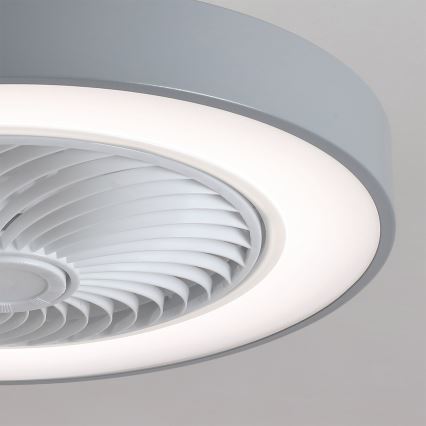 Brilagi - LED-dæmpbar loftlampe med ventilator LED/38W/230V 3000-6500K 3000-6500K Ø 50 cm grå + fjernbetjening