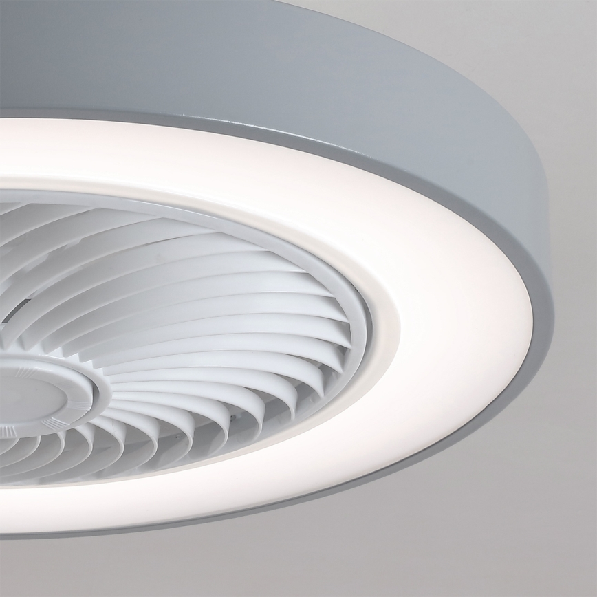 Brilagi - LED-dæmpbar loftlampe med ventilator LED/38W/230V 3000-6500K 3000-6500K Ø 50 cm grå + fjernbetjening