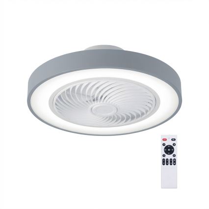 Brilagi - LED-dæmpbar loftlampe med ventilator LED/38W/230V 3000-6500K 3000-6500K Ø 50 cm grå + fjernbetjening