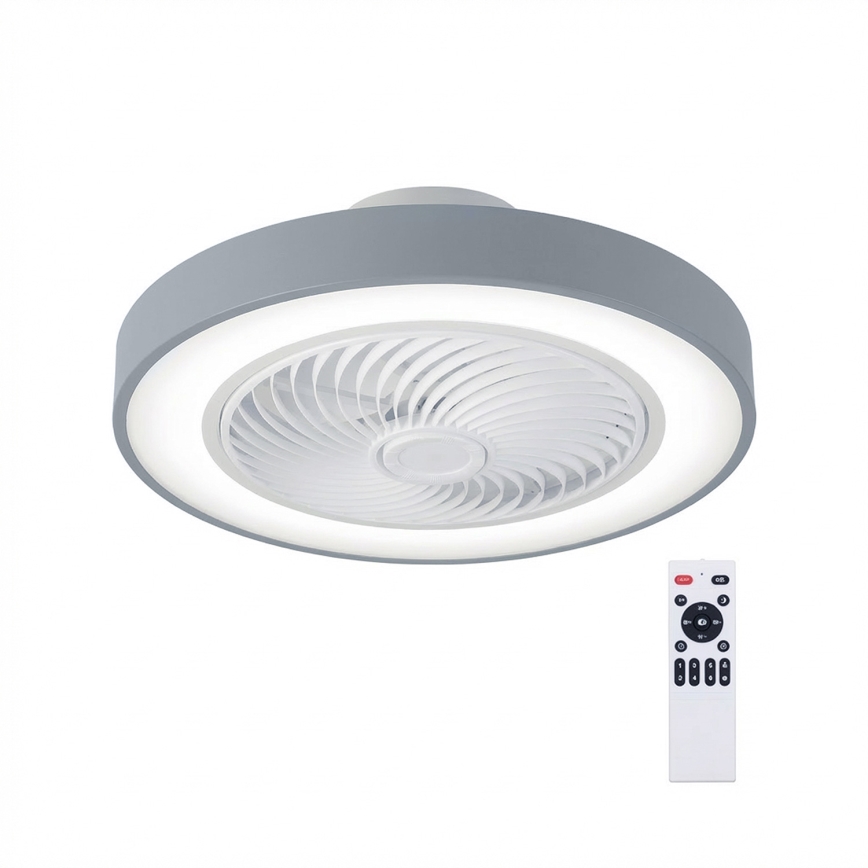 Brilagi - LED-dæmpbar loftlampe med ventilator LED/38W/230V 3000-6500K 3000-6500K Ø 50 cm grå + fjernbetjening