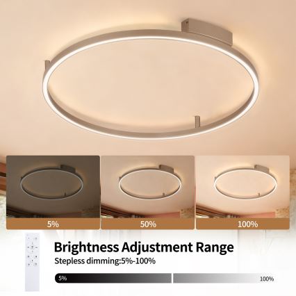 Brilagi - LED Dæmpbar loftlampe PORTOFINO LED/60W/230V 3000-6000K Ø 80 cm beige + fjernbetjening