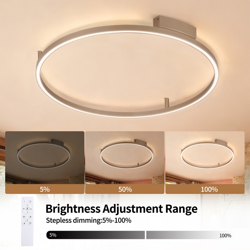 Brilagi - LED Dæmpbar loftlampe PORTOFINO LED/60W/230V 3000-6000K Ø 80 cm beige + fjernbetjening