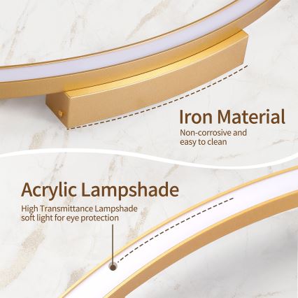 Brilagi - LED dæmpbar loftlampe PORTOFINO LED/60 W/230 V 3000–6000 K Ø 80 cm guld + fjernbetjening