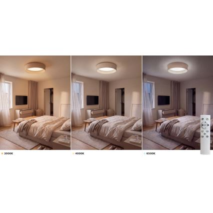 Brilagi - LED dæmpbar loftlampe VELVET SMART VARI LED/24W/230V 3000–6500K Ø 45 cm beige + fjernbetjening