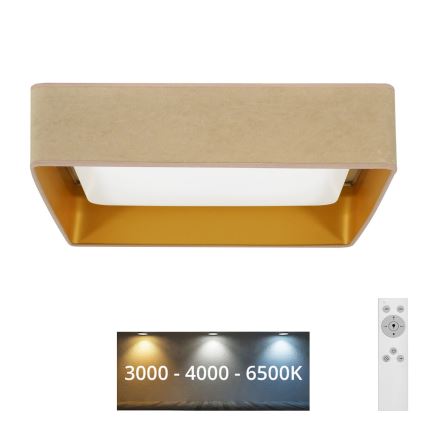 Brilagi - LED dæmpbar loftlampe VELVET SQUARE LED/24W/230V 43x43 cm 3000/4000/6500K + fjernbetjening beige