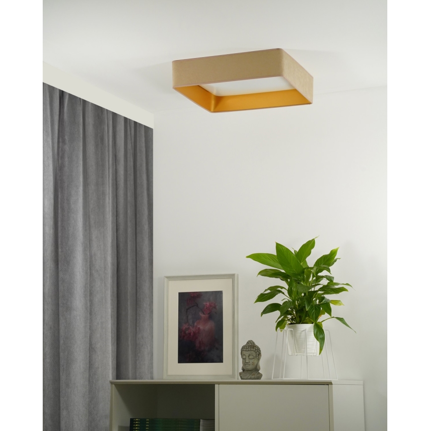 Brilagi - LED dæmpbar loftlampe VELVET SQUARE LED/24W/230V 43x43 cm 3000/4000/6500K + fjernbetjening beige