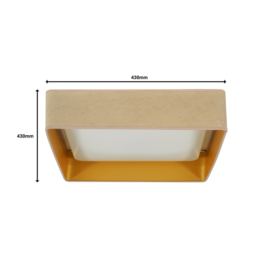 Brilagi - LED dæmpbar loftlampe VELVET SQUARE LED/24W/230V 43x43 cm 3000/4000/6500K + fjernbetjening beige