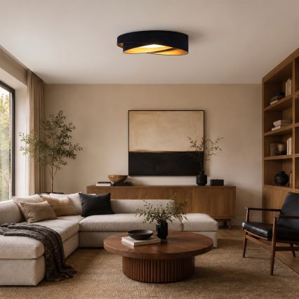 BRILAGI - Dæmpbar LED-loftlampe VELVET TWIST LED/36W/230V 3000-6000K pr. 65 cm Wi-Fi Tuya Beacon blå/guld + fjernbetjening
