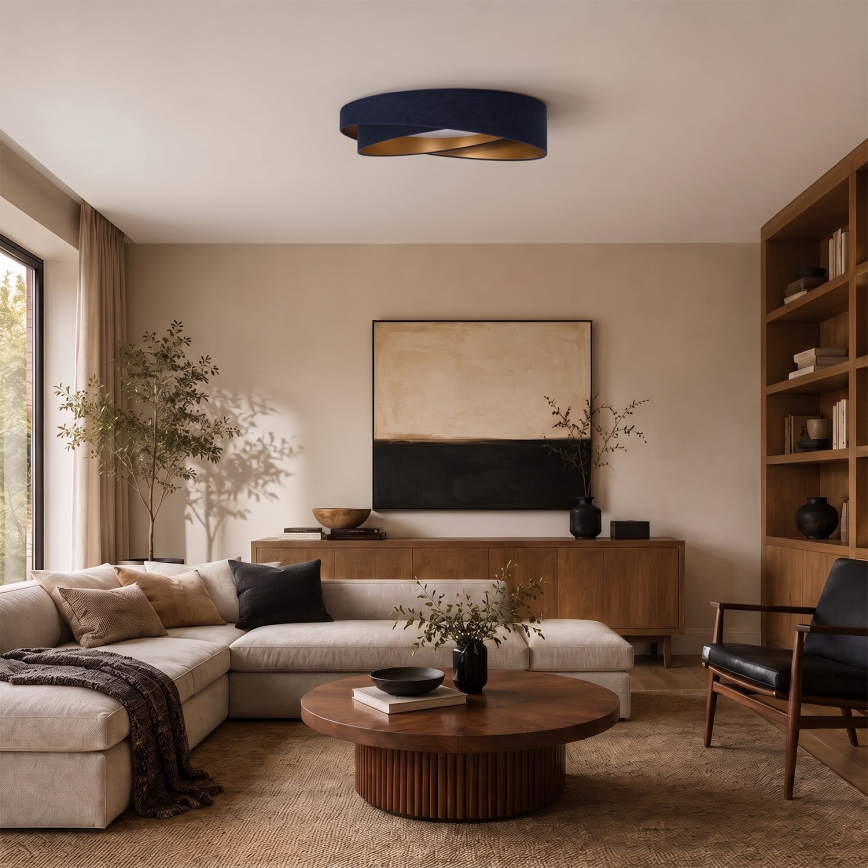 BRILAGI - Dæmpbar LED-loftlampe VELVET TWIST LED/36W/230V 3000-6000K pr. 65 cm Wi-Fi Tuya Beacon blå/guld + fjernbetjening