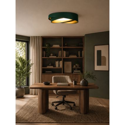 BRILAGI - LED dæmpbar loftlampe VELVET TWIST LED/36W/230V 3000-6000K Ø 65 cm Wi-Fi Tuya Beacon grøn/guld + fjernbetjening