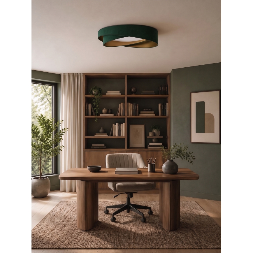 BRILAGI - LED dæmpbar loftlampe VELVET TWIST LED/36W/230V 3000-6000K Ø 65 cm Wi-Fi Tuya Beacon grøn/guld + fjernbetjening