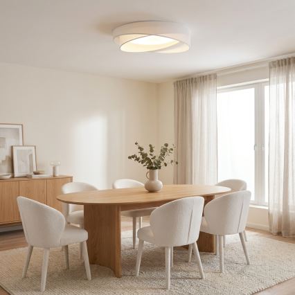 BRILAGI - LED dæmpbar loftlampe VELVET TWIST LED/36W/230V 3000-6000K Ø 65 cm Wi-Fi Tuya Beacon hvid + fjernbetjening