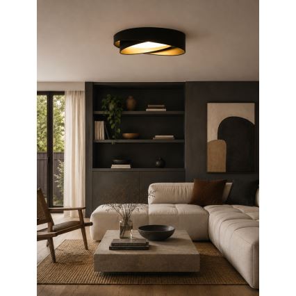 BRILAGI - LED Dæmpbar loftlampe VELVET TWIST LED/36W/230V 3000-6000K Ø 65 cm Wi‑Fi Tuya Beacon sort/guld + med fjernbetjening