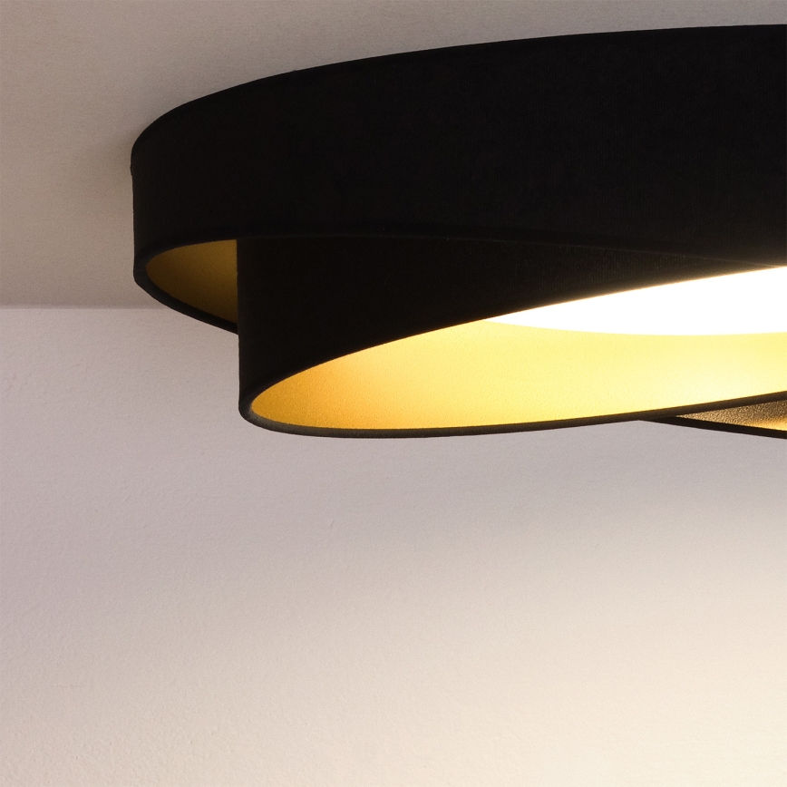 BRILAGI - LED Dæmpbar loftlampe VELVET TWIST LED/36W/230V 3000-6000K Ø 65 cm Wi‑Fi Tuya Beacon sort/guld + med fjernbetjening