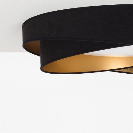 BRILAGI - LED Dæmpbar loftlampe VELVET TWIST LED/36W/230V 3000-6000K Ø 65 cm Wi‑Fi Tuya Beacon sort/guld + med fjernbetjening