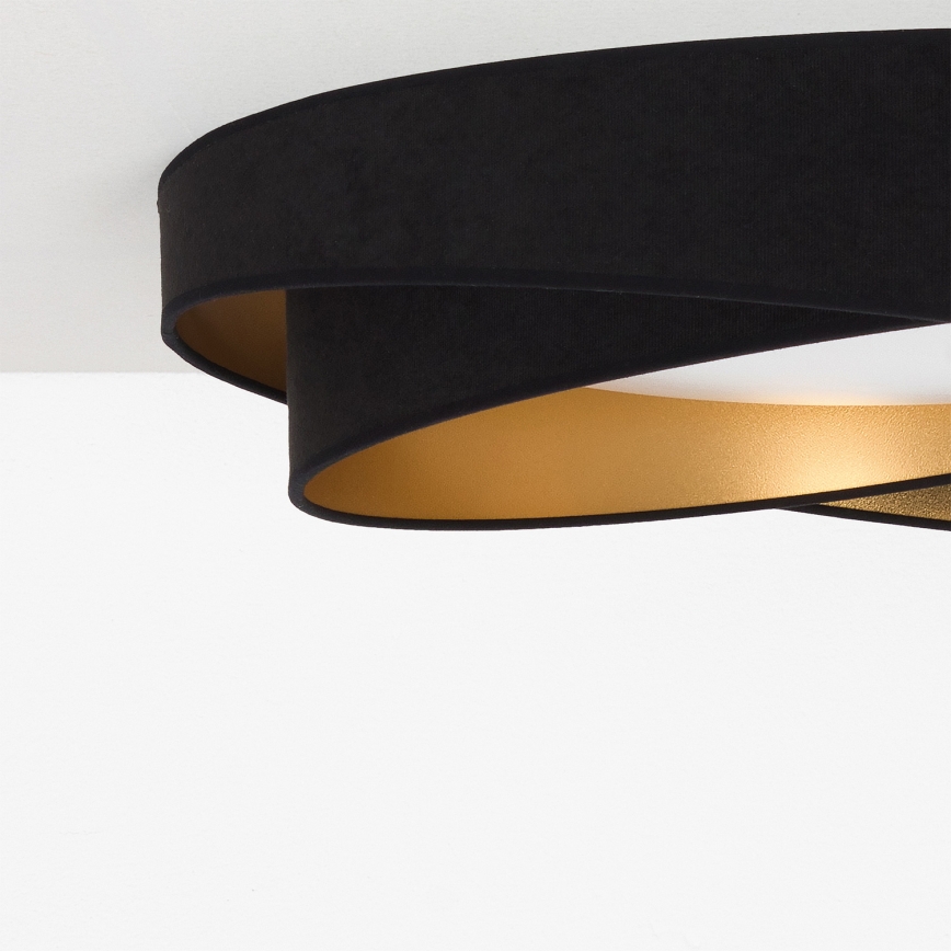 BRILAGI - LED Dæmpbar loftlampe VELVET TWIST LED/36W/230V 3000-6000K Ø 65 cm Wi‑Fi Tuya Beacon sort/guld + med fjernbetjening
