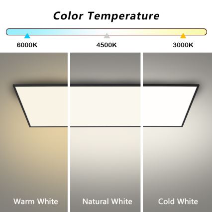 Brilagi - Dæmpbar LED-loftarmatur SLIMFRAME LED/80W/230V 120x60 cm 3000-6000K sort + fjernbetjening