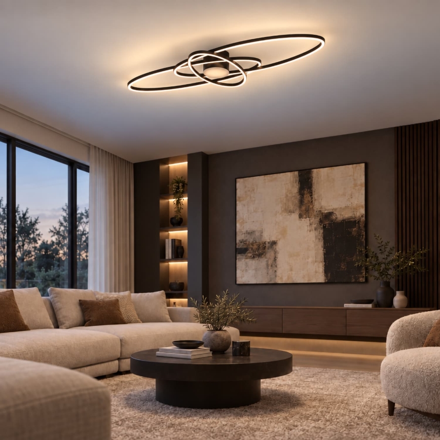 BRILAGI - LED dæmpbar loftarmatur APOLLO LED/58W/230V 3000-6500K 43,2x101,2 cm sort + fjernbetjening