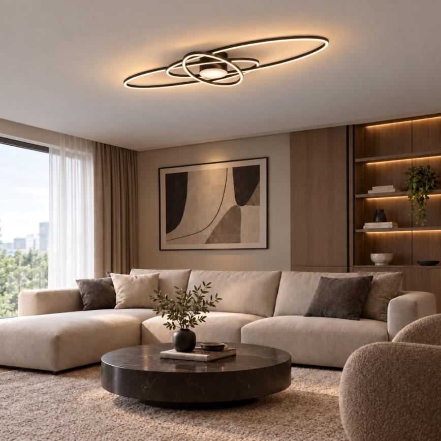 BRILAGI - LED dæmpbar loftarmatur APOLLO LED/58W/230V 3000-6500K 43,2x101,2 cm sort + fjernbetjening