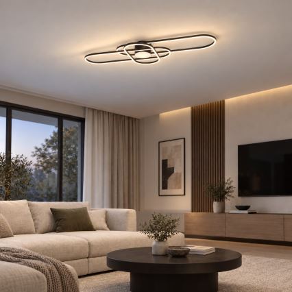 BRILAGI - LED-dæmpbar loftlampe APOLLO LED/58W/230V 3000-6500K 43,2x101,2 cm sort + fjernbetjening