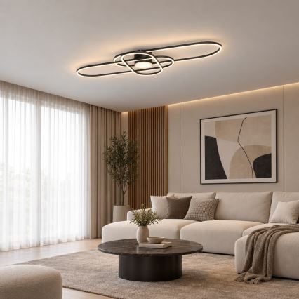 BRILAGI - LED-dæmpbar loftlampe APOLLO LED/58W/230V 3000-6500K 43,2x101,2 cm sort + fjernbetjening