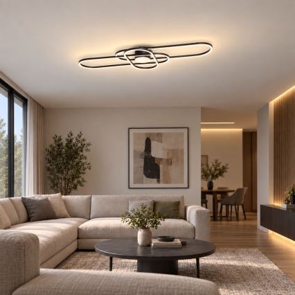 BRILAGI - LED-dæmpbar loftlampe APOLLO LED/58W/230V 3000-6500K 43,2x101,2 cm sort + fjernbetjening