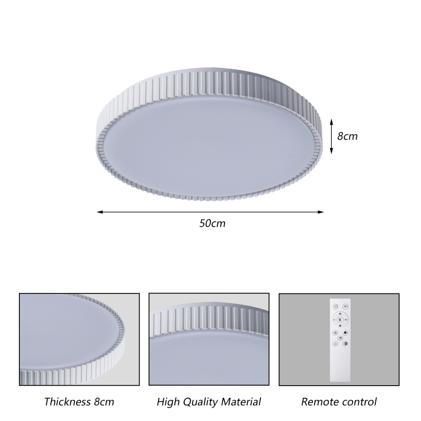 Brilagi - LED dæmpbar loftlampe CORVO LED/72W/230V 3000-6000K hvid Ø 50 cm + fjernbetjening