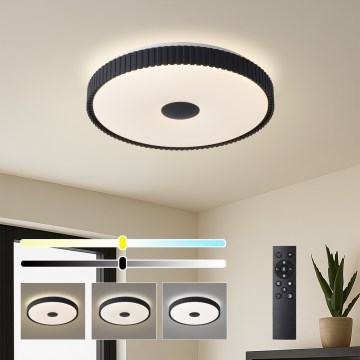 Brilagi - Dæmpbar LED-loftlampe CORVO LED/72W/230V 3000-6000K sort Ø 50 cm + fjernbetjening