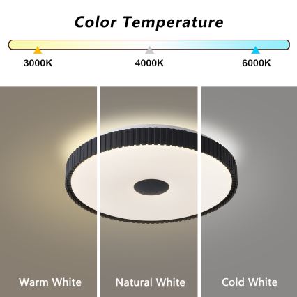 Brilagi - Dæmpbar LED-loftlampe CORVO LED/72W/230V 3000-6000K sort Ø 50 cm + fjernbetjening