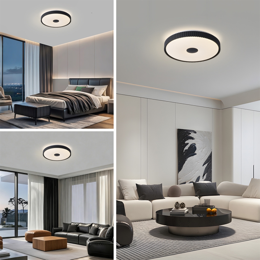 Brilagi - Dæmpbar LED-loftlampe CORVO LED/72W/230V 3000-6000K sort Ø 50 cm + fjernbetjening