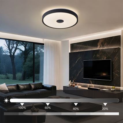 Brilagi - Dæmpbar LED-loftlampe CORVO LED/72W/230V 3000-6000K sort Ø 50 cm + fjernbetjening