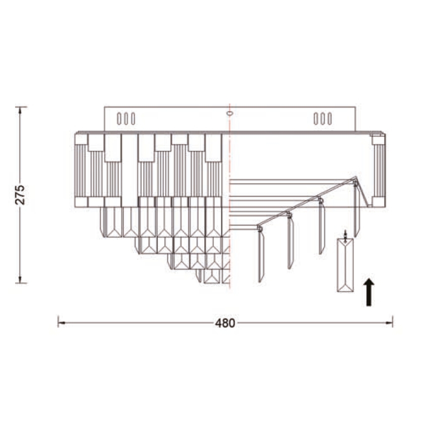 Brilagi - Dæmpbar LED-loftlampe CROWN LED/41W/230V 3000–6000K Ø 48 cm sort + fjernbetjening