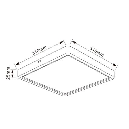Brilagi - LED dæmpbar loftlampe ESTELA SQUARE LED/36W/230V 3000-6500K 31x31 cm hvid + fjernbetjening