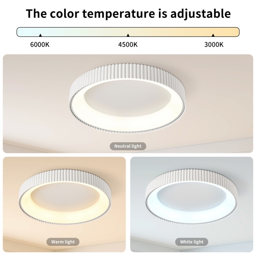 Brilagi - LED-dæmpbar loftlampe FALCON MODERN LED/54W/230V 3000-6000K 60 cm hvid + fjernbetjening