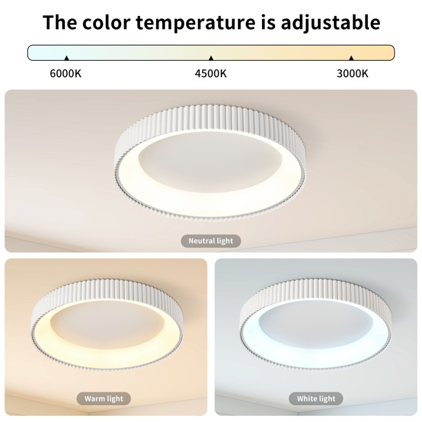 BRILAGI - Dæmpbar LED loftlampe FALCON MODERN LED/54W/230V 3000-6000K Ø 60 cm hvid + fjernbetjening
