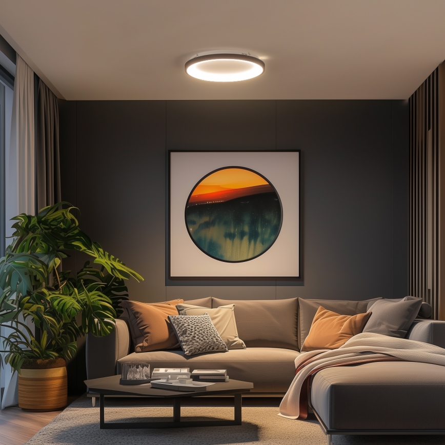 Brilagi - Dæmpbar LED-loftlampe FALCON SLIM LED/42W/230V 3000–6500K Ø 50 cm sort + fjernbetjening