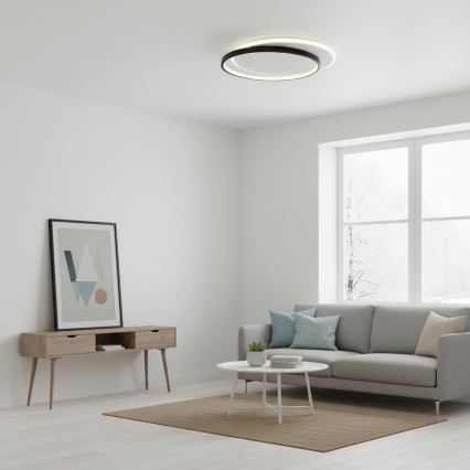 Brilagi - Dæmpbar LED-loftlampe FLARE LED/48W/230V 3000-6000K 39,5 x 45 cm hvid/sort + fjernbetjening