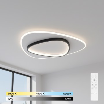 Brilagi - Dæmpbar LED-loftlampe FLARE LED/70W/230V 3000-6000K 55x55 cm hvid/sort + fjernbetjening