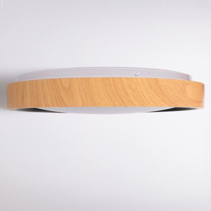 Brilagi - LED-dæmpbar loftlampe FLOCO LED/48W/230V 3000-6500K Ø 40 cm træfinish/sort + fjernbetjening