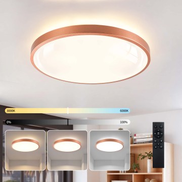 BRILAGI - Dæmpbar LED-loftlampe GLASS POOL DOUBLE LED/60W/230V Ø 50 cm kobberfarvet + fjernbetjening