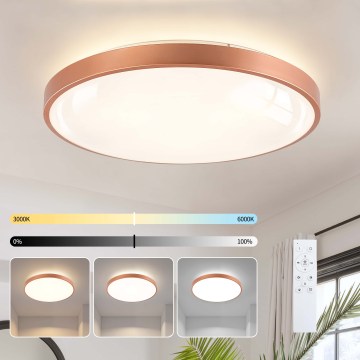 BRILAGI - Dæmpbar LED-loftlampe GLASS POOL DOUBLE LED/80W/230V Ø 60 cm kobberfarvet + med fjernbetjening