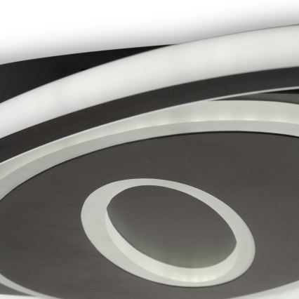 Brilagi - Dæmpbar LED-loftlampe IRIS LED/78W/230V 3000-6000K 37x49 cm sort + fjernbetjening
